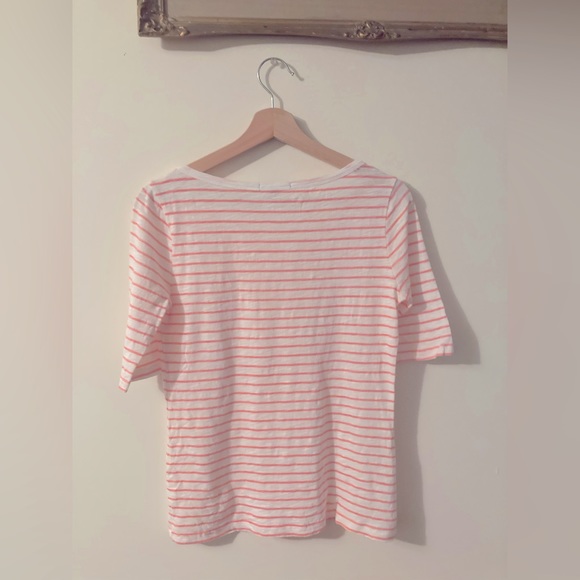 GAP Striped White Boat Neck Shirt Women’s Size Small 100% Cotton Nautical - Picture 2 of 4